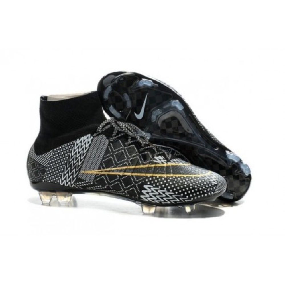Nike Mercurial Superfly IV FG BHM Football Shoes Black Golden